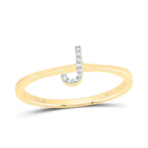 0.03CTW-DIA NK GIFT INITIAL "J" RING