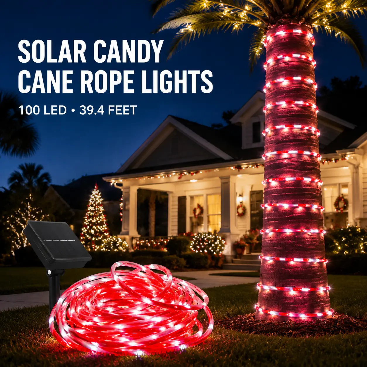 Outdoor Waterproof Solar Spotlights with 8 Modes, Easy Install Home Improvement Garden Pathway Landscape Lighting