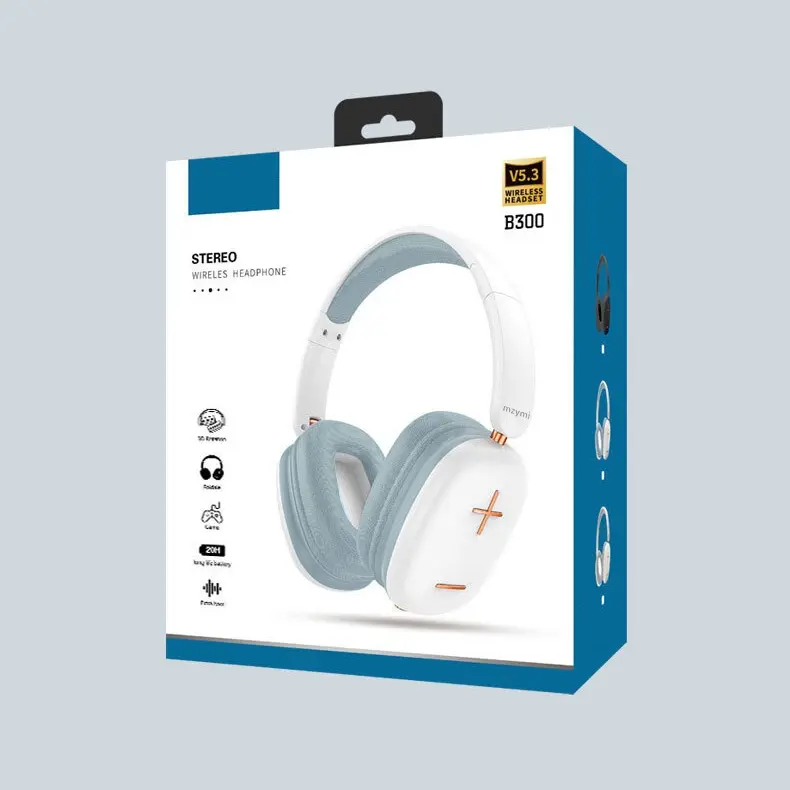 Ultra-Low Latency Over-EarHeadphones Hi-Fi Sound Wireless Wired GamingSports Headset Foldable Design Bluetooth NoiseCancelling Multi-Platform Alloy Dongle quiet comfortimmersive dual mic noise cancellation dailycommute play time office outdoor travel B300