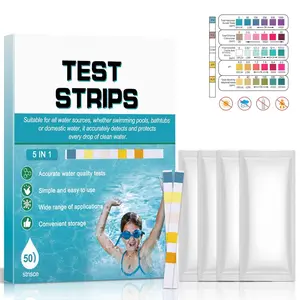 Pool Test Strips 50 Count for Water Care, Swimming Pool Testing Kit for pH Chlorine Bromine Alkalinity Hardness CYA, Hot Tub  Water  Dip Check with QR Guide for Summer Maintenance (50ps)