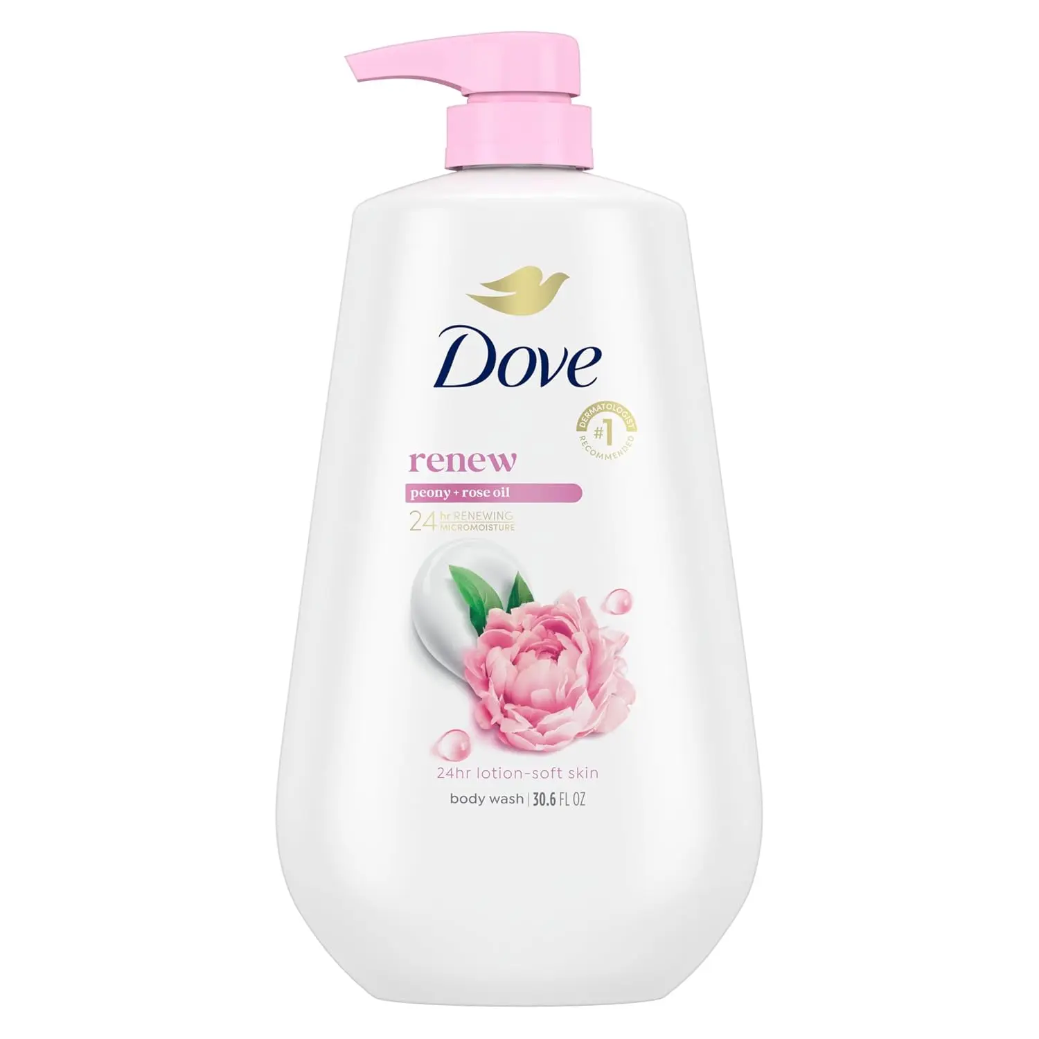 Body Wash Body Wash Renew Peony & Rose Oil 30.6 oz Pump, Sulfate Free | Dove Peony & Rose Oil Body Wash hydrates skin with delicate floral scent and MicroMoisture technology.