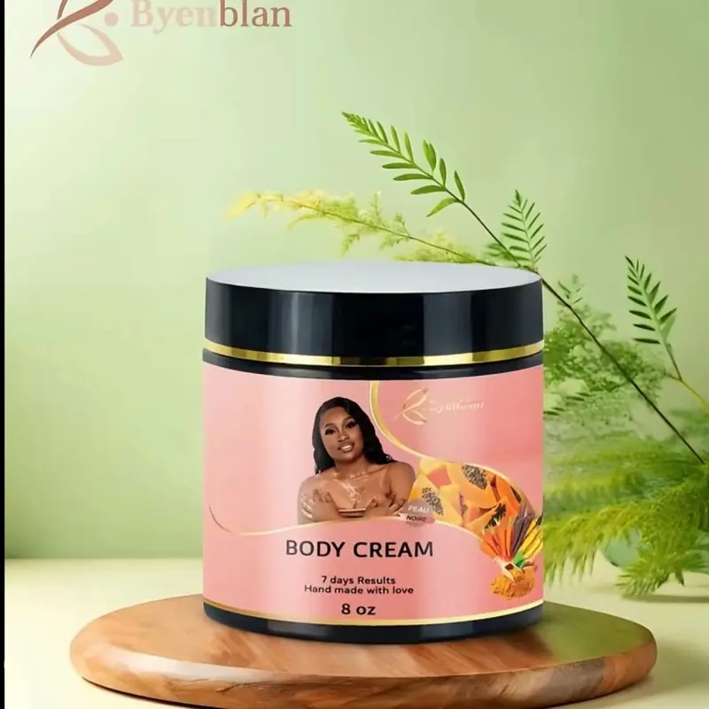 Byennwa Papaya Body Cream 8 0z- for Peau Noir  Brightly 7 days Resuls Handmade Lotion with Love for Soft & Smooth skin.