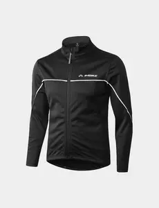INBIKE Men's Cycling Jacket, Winter Fleece Thermal Windproof Soft Shell Wind Coat Black