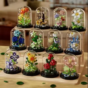 Building Block Flower Toy Set, Micro Particles Educational Puzzle, Perfect Teacher's Day Gift for Kids & Teachers, Building Block Model