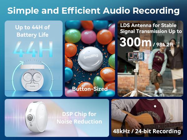 SmallRig S60 USB-C Wireless mini microphone Magnetic Clip Pro Kit for iPhone 17/16 Pro & Android,44H Studio Sound with Noise Cancelling,Compact,Lightweight Design Lavalier Microphone for Content Creation Charging Case Receiver Audio