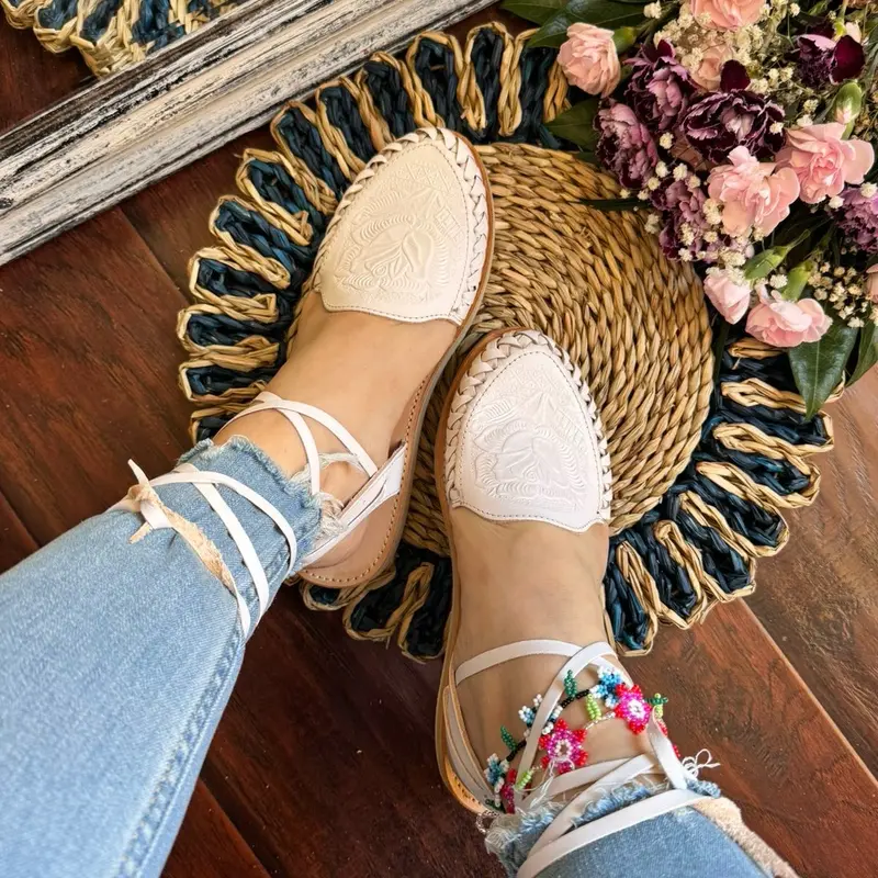 Mexican Style Colorful Leather Huarache Sandals - All Sizes. Lace up huaraches. Lace up shoes.