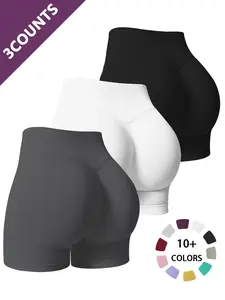 New Women's Yoga Shorts, High Waist Tummy Control Butt Lift, Sporty Fitness Wear, Gym Yoga Shorts, All Season Cycling Shorts, Plain Design