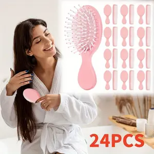 24 piece pink mini plastic comb set, easy to hold and carry, suitable for daily dressing and travel, suitable for various hair types