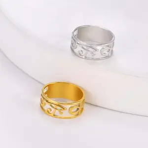 Stainless Steel Hollow Evil Eye Ring – Y2K Style Unisex Statement Jewelry, Gothic Protective Gift for Him & Her