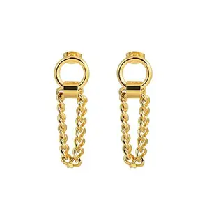 Stately Steel Chain Drop Earrings