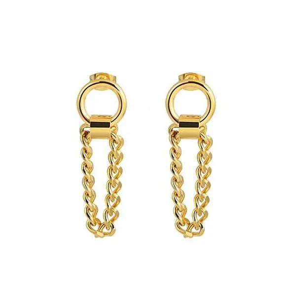 Stately Steel Chain Drop Earrings