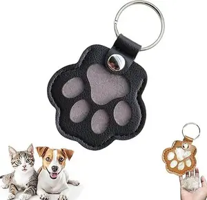 2pcs Cute Pets Fur Memory Charm Paw-Shaped Charm for Collecting Pet Fur Memorial Gift for Cat or Dog Lovers Keychain or Necklace Decoration(buy one get one random)