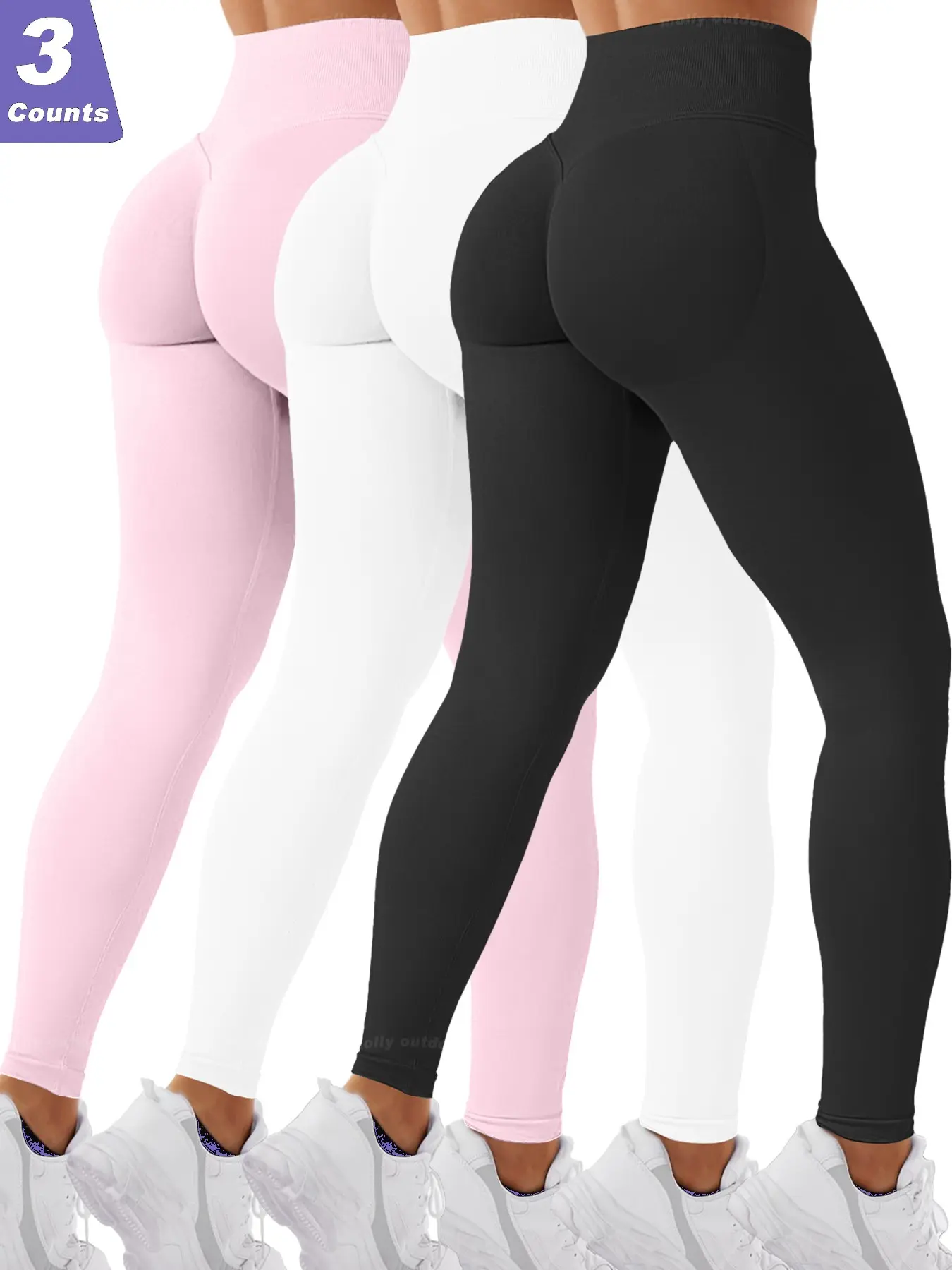 Yoga Pants Workout Tight Fitted, High Waist Seamless Design, Thick Knit Compression Gear, Small Size, Choose M or L If S Too Small