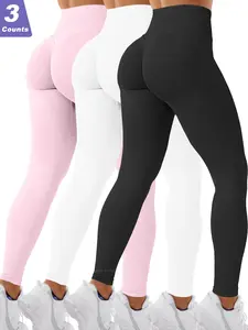 Yoga Pants Workout Tight Fitted, High Waist Seamless Design, Thick Knit Compression Gear, Small Size, Choose M or L If S Too Small