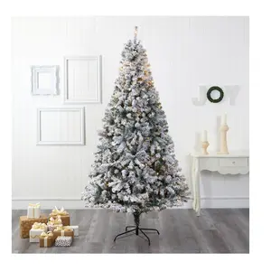 Nearly Natural 8-ft Flocked Rock Springs Christmas Tree