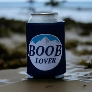 Busch Light Parody Boob Lover Funny Koozie Coolie Drinkware Mug Tumbler Cup Bottles Portable Reusable Washable Black Cold Hot Insulator Party Gift 12oz Can Cooler