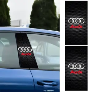 Car Center Pillar Waterproof Badge Sticker Auto Door Pillar Decoration for Audi A3 A4 A4L A5 B3 B4 B5 B6 B7 B8 RS3 Quattro C5 C6