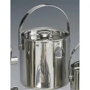 Kraftware 71487 Brushed Stainless Steel 1 Quart Doublewall Insulated Ice Bucket