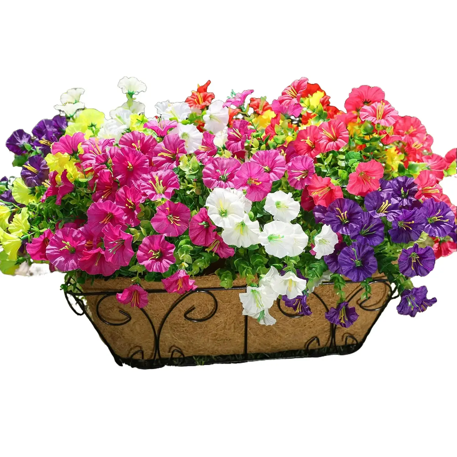 16 Bundles Mixed Color Artificial Morning Glory Flowers, 320 Blooms UV Resistant Faux Flowers for Outdoor Porch, Patio, Garden, Balcony and Fence Decor