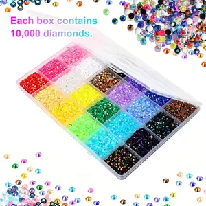 10000 Jelly Rhinestones, 24 Colors Ab Resin Drills, Nail Art Phone Case DIY Craft Accessories, Fashion Jewelry Shoe Bag Decorations