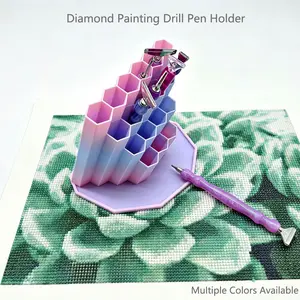 Diamond Painting Drill Pen Holder, Multi-grid Hexagonal Storage Rack for Diamond Art Tools, 3D Printed Handmade Craft Accessory Organizer