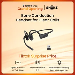 OpenComm2 UC 2025 Upgrade - Open-Ear Wireless Computer Headset with Boom Mic, Bone Conduction Bluetooth Stereo Headphones, USB-A/C Dongle Compatible with PC and Mac, Zoom Certified - C120UC