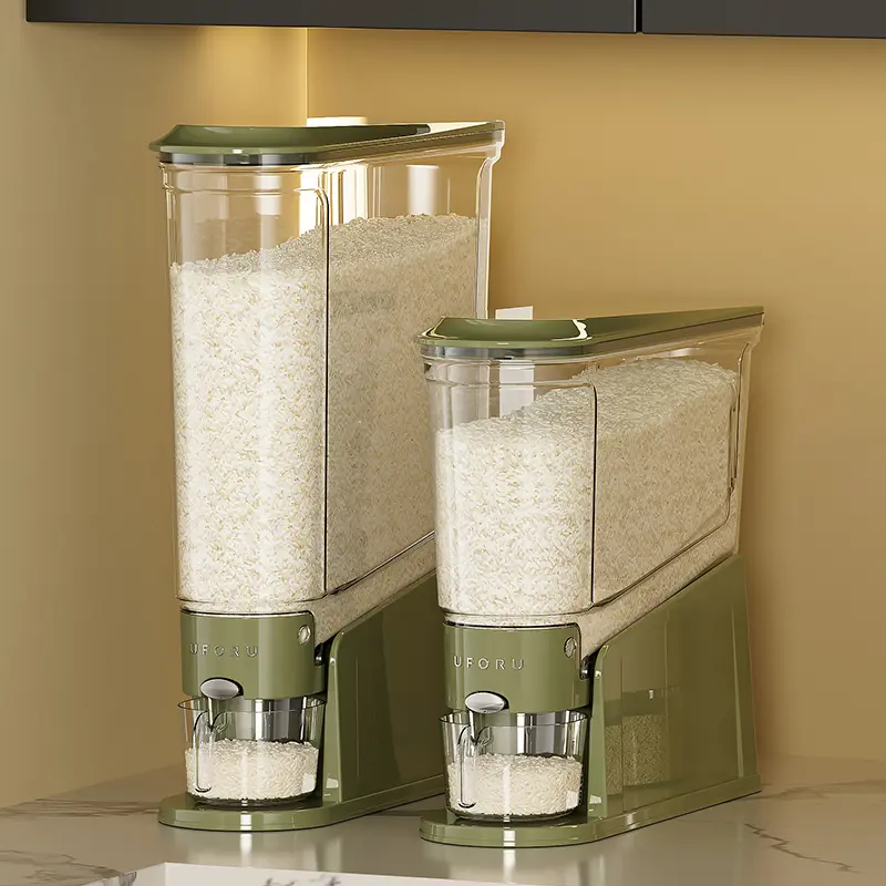 UFORU 22-lb Rice Bucket, Transparent Airtight Moisture-Proof Dry Food Dispenser, BPA-Free Sealed Storage Container, Elegant & Space-Saving for Small Spaces, Ideal for Rice, Beans, Candies & Nuts | Deals For You