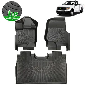 Floor Mats for Ford F150 Lightning 2015-2025, All Weather Floor Liners Accessories, Durable 1st and 2nd Row Set Black