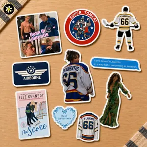 Set of 10 Hockey Romance Stickers Waterproof Bookish Decals