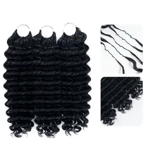 EonVerra Deep Wave 16-20inch  Human Hair Feather Crochet Hair For Braiding Crochet Hair Extensions for Knotless Braids Pre-Seperated #SpringStatements
