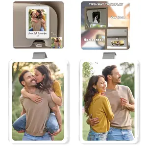 Clear Acrylic Vehicle Sun Visor Photo Frame,Wallet-Size 2.36"x3.5" Horizontal Vertical Display Magnetic Sunshade Car Picture Holder Clips,Universal DIY Home Decor Clip Photo Holders Frames for Polaroid Go Instax Mini Gift fr Couples Family Pet Memorabilia