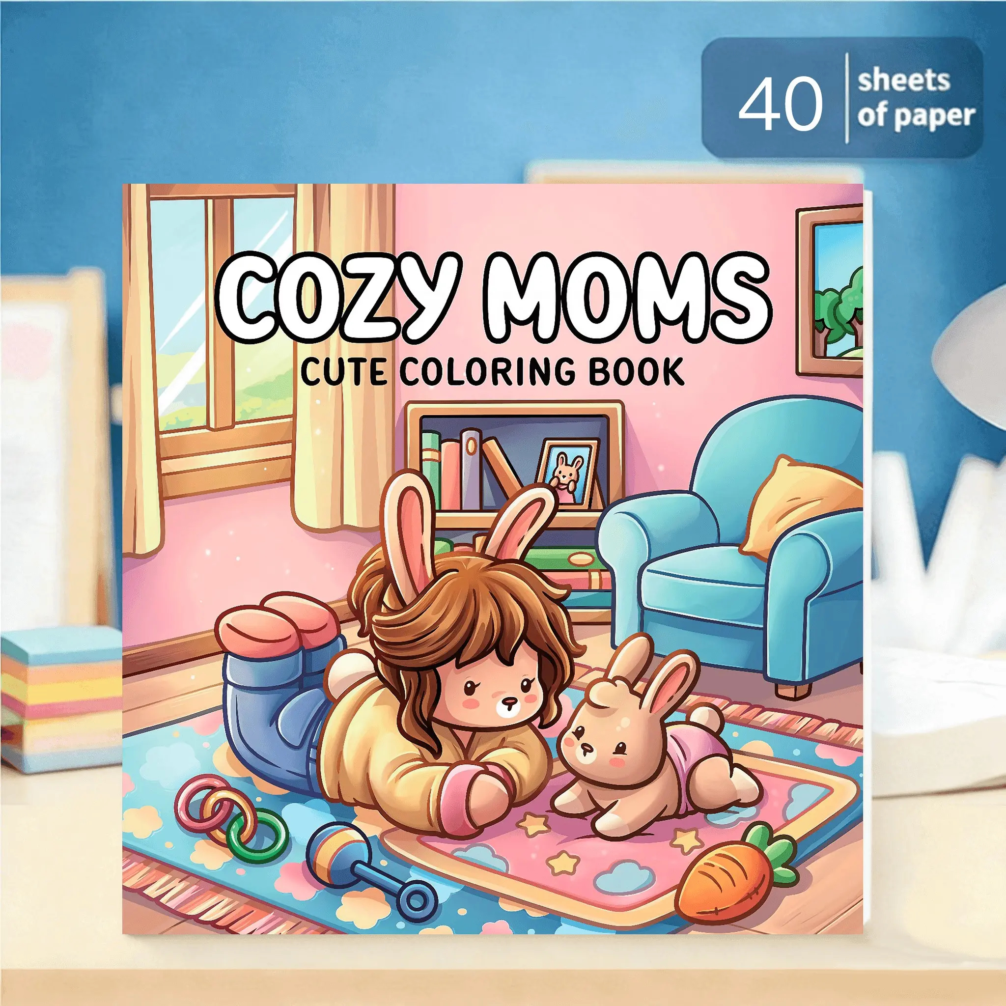 Cozy Moms Coloring Book: 40 Pages Cute Soothing Coloring Book for Adults and Teens with Adorable Characters, Heartwarming Scenes and Heartwarming Family Moments for Relaxation, Ideal for Leisure Enjoyment, Holidays Gift and Festive Gifting