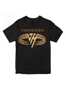 Van Helen Logo Original Rock Unisex Graphic T-Shirt, Classic Band Logo Style, Vintage Rock Fashion, Casual Fitted Short Sleeve Tee, All Seasons