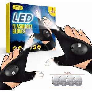 LED Flashlight Gloves - Innovative Gadget for Camping, Fishing, Car Repair, and Hiking Activities (1 Pair)