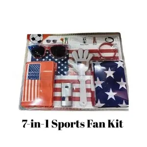 7-in-1 Football Match Fan Kit | Scarf, Glasses, Wristband, Clapper, Face Paint, Headband & Flag for Ultimate Game Day Support