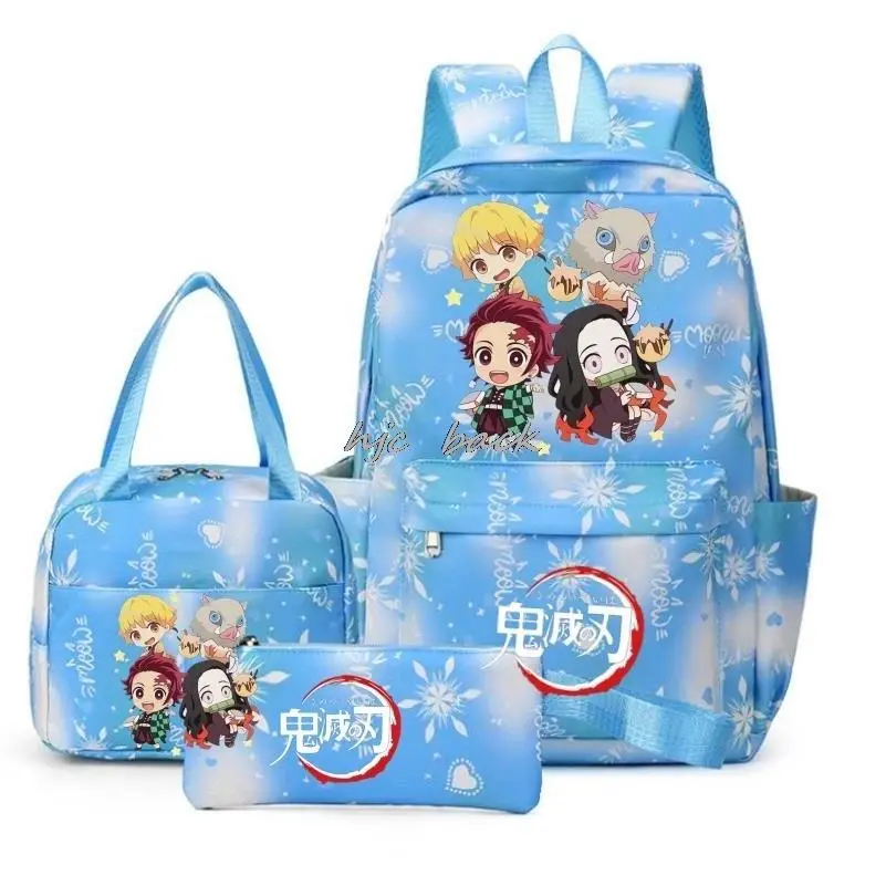 Hot Kamado Nezuko Demon Slayer Backpacks Capacity Student SchoolBag Teenager With Lunch Bags Backpack For Women Boys Daily Use