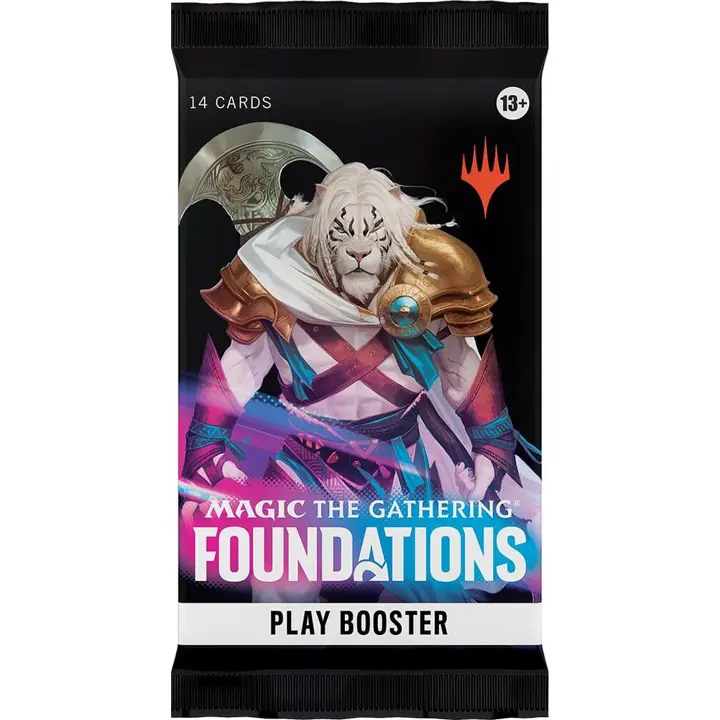 Magic: The Gathering FOUNDATIONS Play Booster Pack - 14-Card Non-Sports Collectible for Card Collecting, Deck Building (Foil, Borderless), 14 Cards