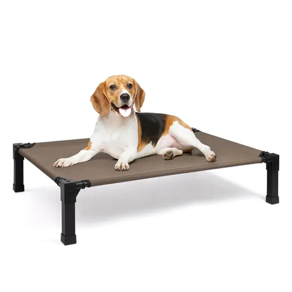 Elevated Dog Raised Bed - Cooling Heat Pet Cot with Chewproof Mesh Fabric, Washable Breathable Material, Metal Frame, No-Slip Feet, Easy Clean Portable Design for Indoor/Outdoor Use, Raised Beds, Puppy Bed