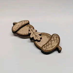 Acorn and Oak Leaf Magnetic Wooden Bowtie