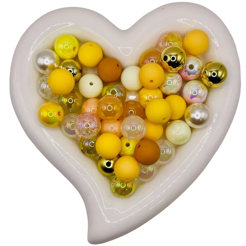 Beads by Color - Mixed Acrylic Bead Collection for Beadable Pen Crafting 16mm Diameter 25 Pieces per Pack High-Quality Lightweight for Jewelry Making Keychains & Creative Projects