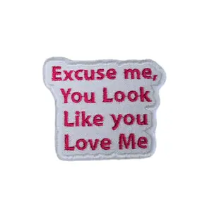 Excuse Me Iron On Embroidered Applique Patch