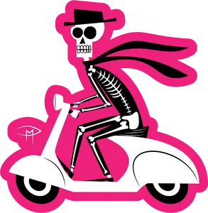 Skele On A Vespa Sticker