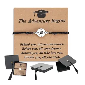 Graduation Gift Bracelet for Her or Him, Adjustable Bracelet with Cap Gift Box & Quote Card, High School College Graduate Gift, Inspirational Jewelry Keepsake