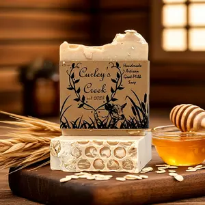 🌾 Hayride & Honey | Goat Milk Soap Bar | Handmade Natural Skincare | Cozy Oatmilk & Vanilla | Curley’s Creek