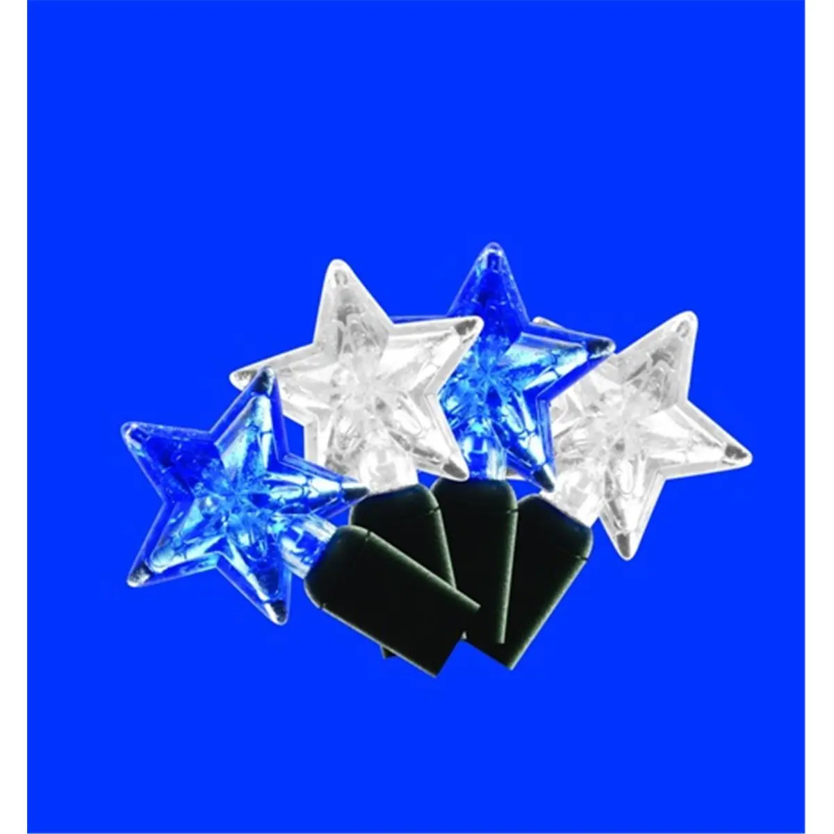 Kellogg Plastics 514115 Eco-Friendly Energy-Saving Blue & White Star LED Lighting Kit, 12ft Length, 35 Bulbs, 2.4A, for Indoors & Outdoor Holiday Christmas Decorations, 12 Feet