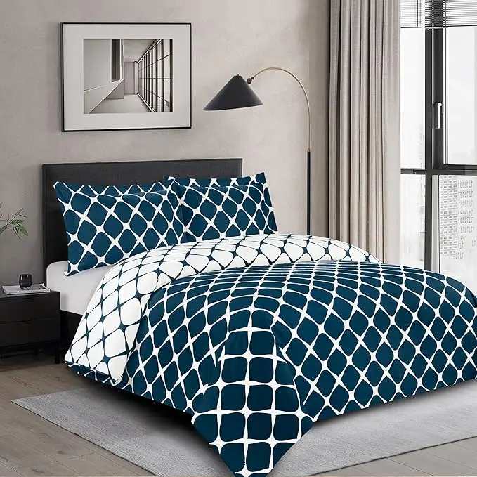 Mocassi 3-Piece Bloomingdale Duvet Cover Set, 1800 Thread Count Hotel Premier Microfiber