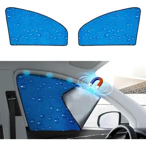 Side Window Sunshade Sun Shade for Car Window Double Thickness Auto Windshield Sunshades Curtain Universal Fit for Driver, Baby UV Protection (Blue, Front Side 2pcs)