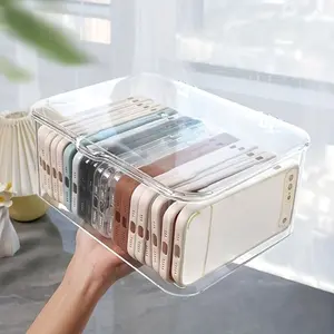 Acrylic Storage Box Organizer, Acrylic Storage Container, High Capacity Multi-Functional Design, Ideal for Dorm Room Organization & Desktop Clutter Reduction, Transparent