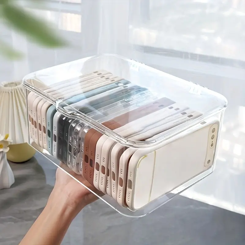 Acrylic Storage Box Organizer, Acrylic Storage Container, High Capacity Multi-Functional Design, Ideal for Dorm Room Organization & Desktop Clutter Reduction, Transparent, Clear Organizer