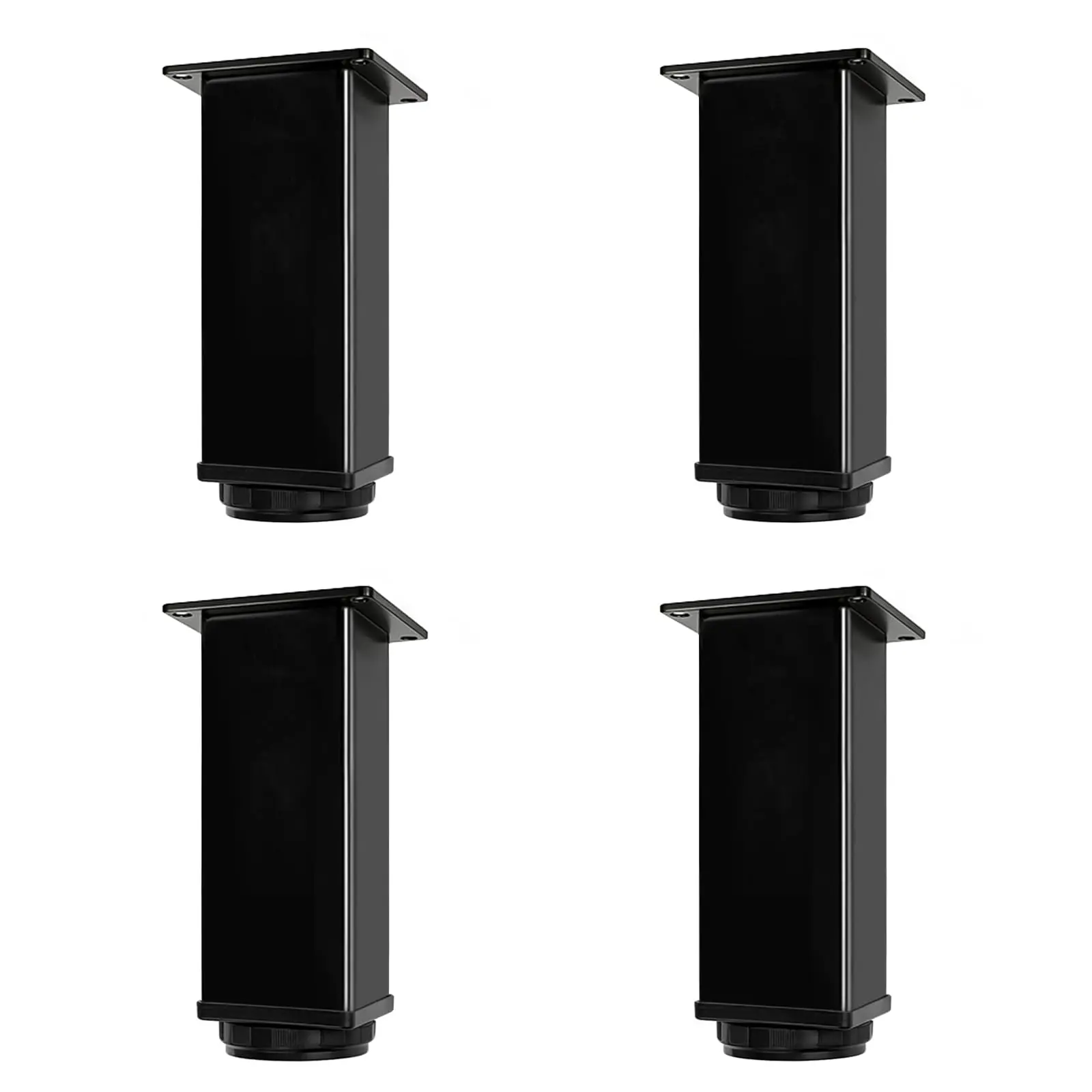 Black Rectangular Support Brackets - Set of 4 - Ideal for Furniture and Decor - Durable and Stable - Perfect for Home Improvement Projects